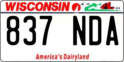 WI license plate 837NDA