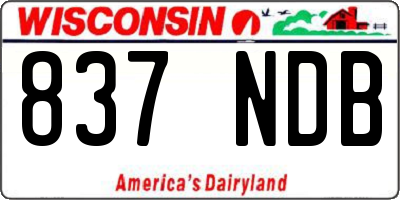 WI license plate 837NDB
