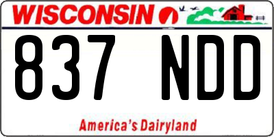 WI license plate 837NDD