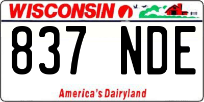 WI license plate 837NDE