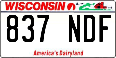 WI license plate 837NDF