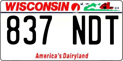 WI license plate 837NDT