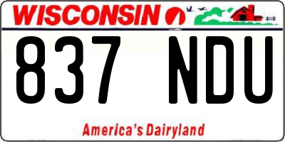 WI license plate 837NDU