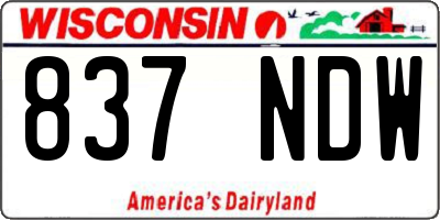 WI license plate 837NDW