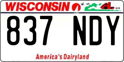WI license plate 837NDY