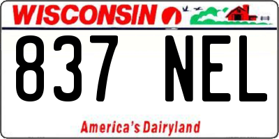 WI license plate 837NEL