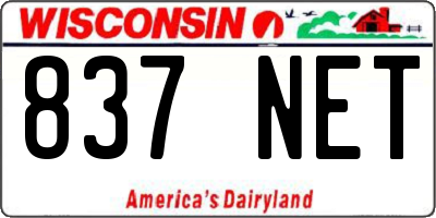 WI license plate 837NET