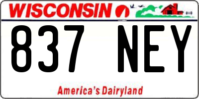 WI license plate 837NEY