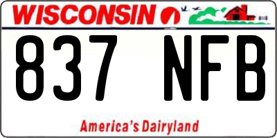 WI license plate 837NFB