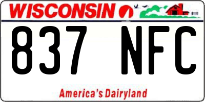 WI license plate 837NFC