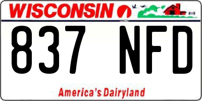 WI license plate 837NFD