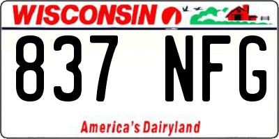 WI license plate 837NFG