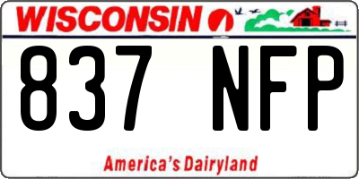 WI license plate 837NFP