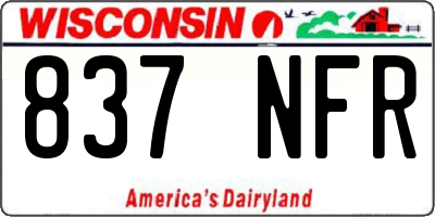 WI license plate 837NFR