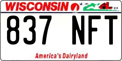 WI license plate 837NFT