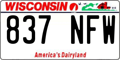WI license plate 837NFW