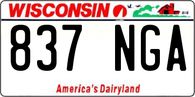 WI license plate 837NGA