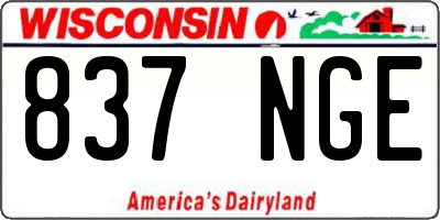 WI license plate 837NGE