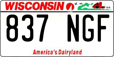 WI license plate 837NGF