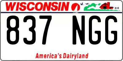 WI license plate 837NGG