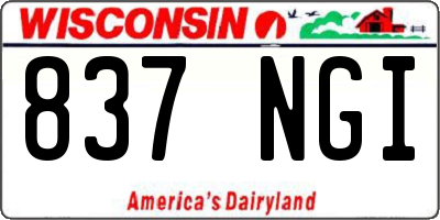 WI license plate 837NGI