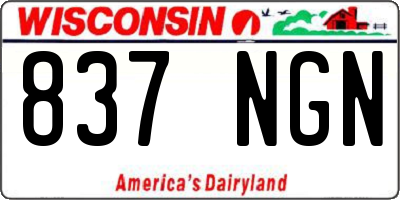 WI license plate 837NGN