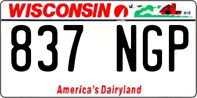 WI license plate 837NGP