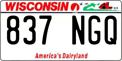 WI license plate 837NGQ