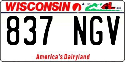 WI license plate 837NGV