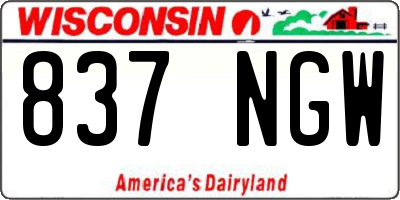 WI license plate 837NGW