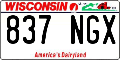 WI license plate 837NGX