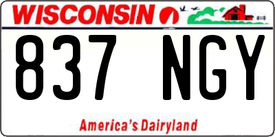 WI license plate 837NGY