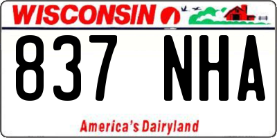 WI license plate 837NHA