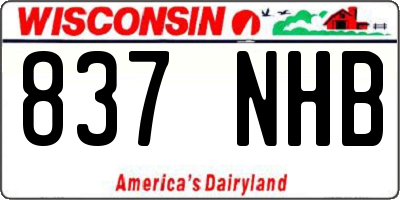 WI license plate 837NHB