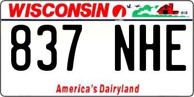 WI license plate 837NHE