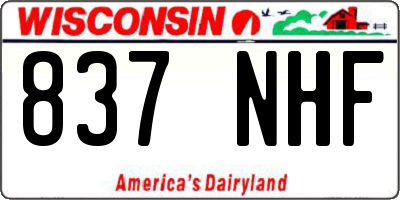 WI license plate 837NHF