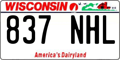 WI license plate 837NHL