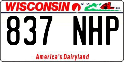WI license plate 837NHP