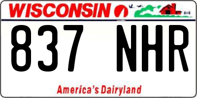 WI license plate 837NHR