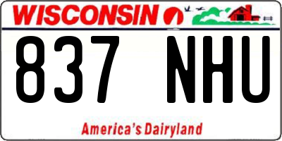 WI license plate 837NHU