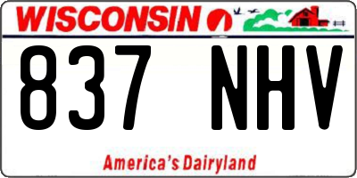 WI license plate 837NHV