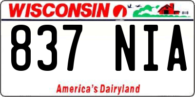 WI license plate 837NIA