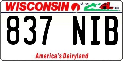 WI license plate 837NIB