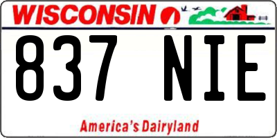 WI license plate 837NIE