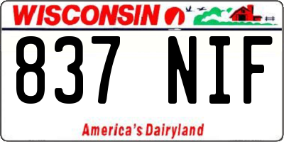 WI license plate 837NIF