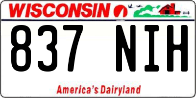 WI license plate 837NIH