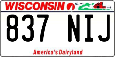 WI license plate 837NIJ