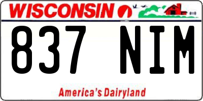 WI license plate 837NIM