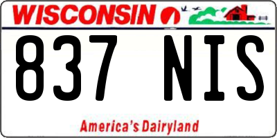 WI license plate 837NIS