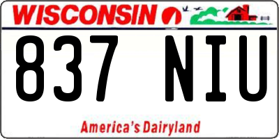 WI license plate 837NIU
